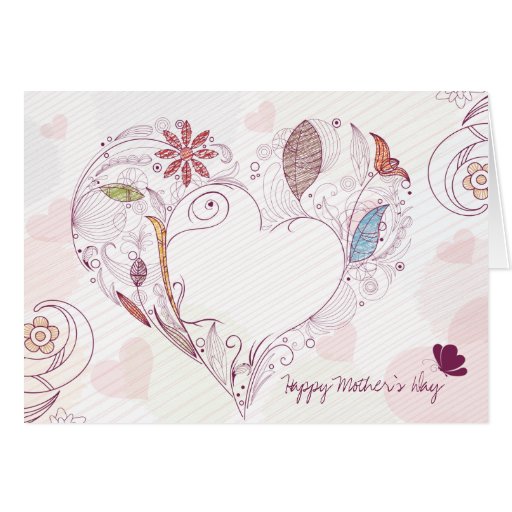 Abstract floral heart happy mother's day card
