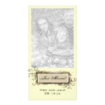 Abstract Floral Just Married Photo Card