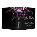 Abstract Floral Purple, Black & White Vinyl Binders