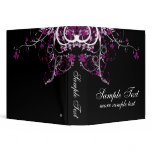 Abstract Floral Purple, Black & White Binder