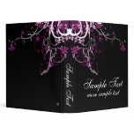 Abstract Floral Purple, Black & White Vinyl Binders