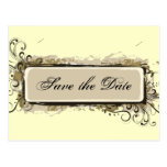 Abstract Floral Save the Date Postcard