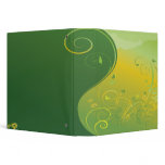 abstract floral swirl green notebook 3 ring binders