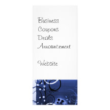 Abstract Floral Swirl Indigo Blue Girly Gifts Full Color Rack Card