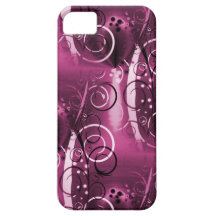 Abstract Floral Swirl Vines Deep Purple Girly Gift iPhone 5 Cover