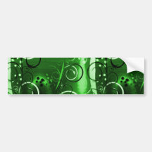 Abstract Floral Swirl Vines Green Girly Gifts Bumper Sticker