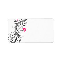 Abstract Floral Wedding Blank Address Label