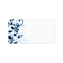 Abstract Floral Wedding Blank Address Label
