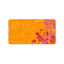 Abstract Floral Wedding Blank Address Label
