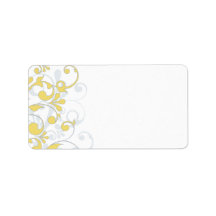 Abstract Floral Wedding Blank Address Label