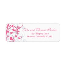 Abstract Floral Wedding Return Address Label