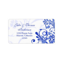 Abstract Floral Wedding Return Address Label