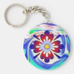 Abstract flower keychains