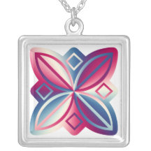 Abstract Flower Ornament Necklace