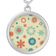 Abstract Flower Pendant Necklace
