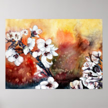 abstract flowers art print on canvas