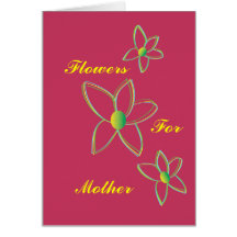 Abstract Flowers For Mother Card