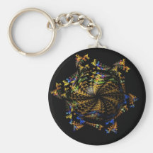 Abstract Fractal Globe Keychain