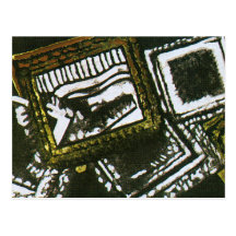 Abstract Frames in Olive Postcards
