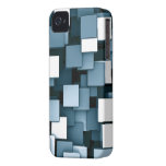 Abstract Futuristic Cubes Blue Iphone 4 Case-mate Case