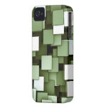 Abstract Futuristic Cubes Green Iphone 4 Case-mate Case