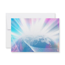 Abstract Glowing Earth Illustration Custom Invitation