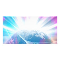 Abstract Glowing Earth Illustration Customized Photo Card