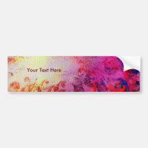 ABSTRACT GOLD SWIRLS , red pink purple yellow Bumper Stickers