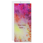 ABSTRACT GOLD SWIRLS , red pink purple yellow Custom Rack Card