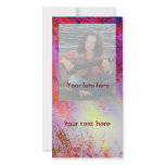 ABSTRACT GOLD SWIRLS , soft yellow pink purple red Customized Photo Card