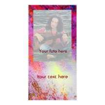 ABSTRACT GOLD SWIRLS , soft yellow pink purple red Customized Photo Card
