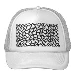 Abstract Graphic Pattern Black and White. hats
