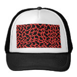 Abstract Graphic Pattern Bright Red and Black. hats