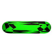 ABSTRACT GREEN AND BLACK SKATE BOARDS