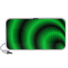 Abstract green psychedelic sound waves speakers