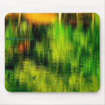 Abstract  Green Reflection Mouse Pad