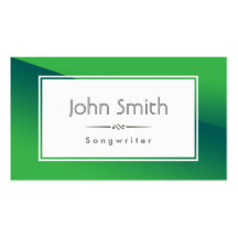 Abstract Green Songwriter Business Card
