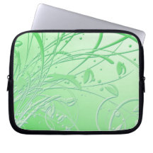 Abstract Green Swirl Laptop Computer Sleeve