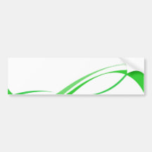 Abstract Green Swoosh Lines Background Bumper Stickers
