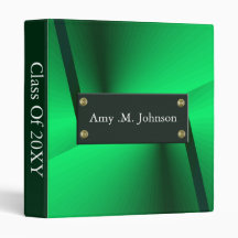 abstract green year book vinyl binders