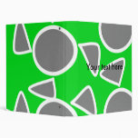 Abstract grey on green flowers 3 ring binders