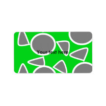 Abstract grey on green flowers labels