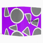 Abstract grey on purple flowers 3 ring binder