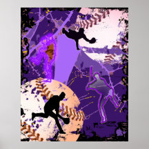Abstract Grunge Baseball Design Poster
