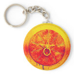 Abstract Grunge Ring n Star Key Chain