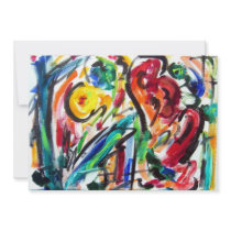 Abstract "Heart Happiness" Invitation