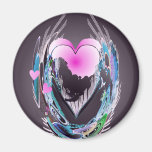 ABSTRACT HEARTS by SHARON SHARPE Fridge Magnet