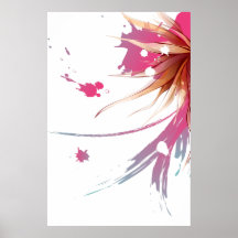 Abstract Hibiscus Flower Posters
