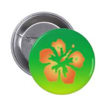 Abstract Hibiscus on Green and Yellow Pin