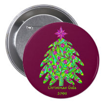 Abstract Holiday Tree Customizable Event Pin Badge